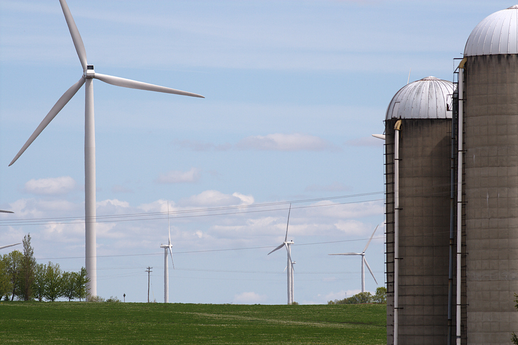 Wind turbines near Oshkosh, Wi
