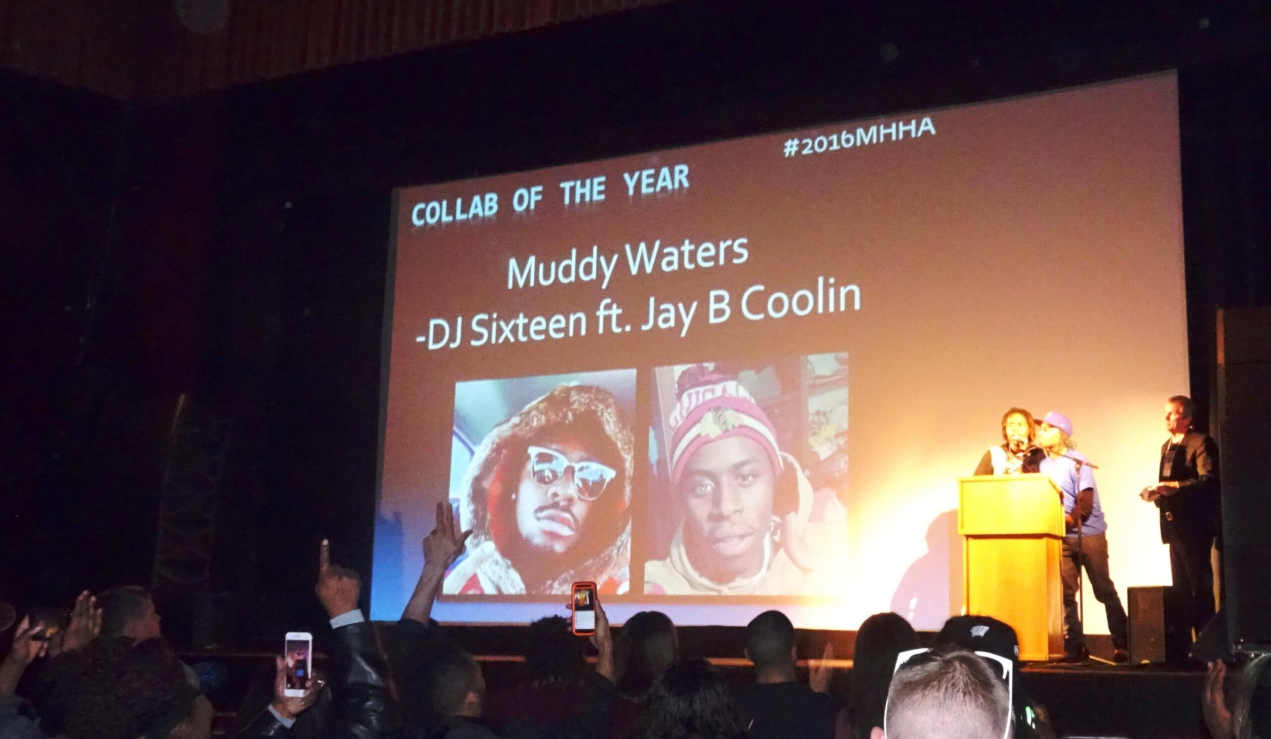 DJ Sixteen & Jay B Coolin accepting the award for Collab of the Year