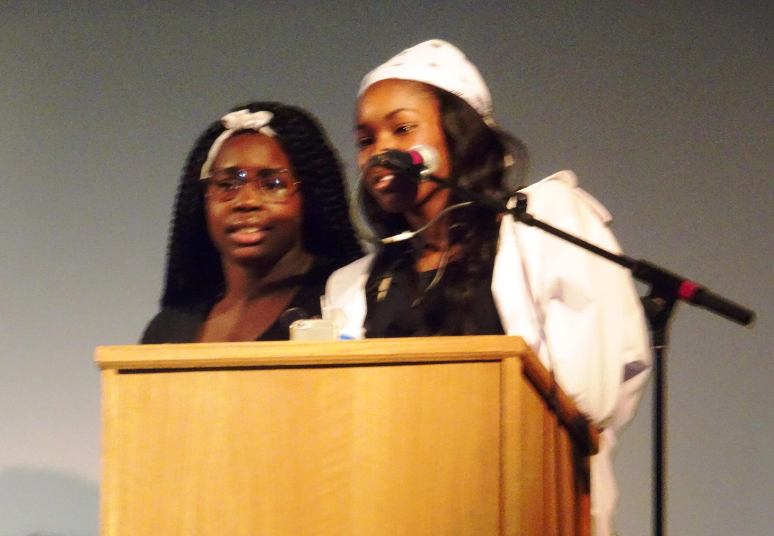 Ryaah Wyatt and Krystyn Jones of Trend N Topic accept the award for R & B Group of the Year