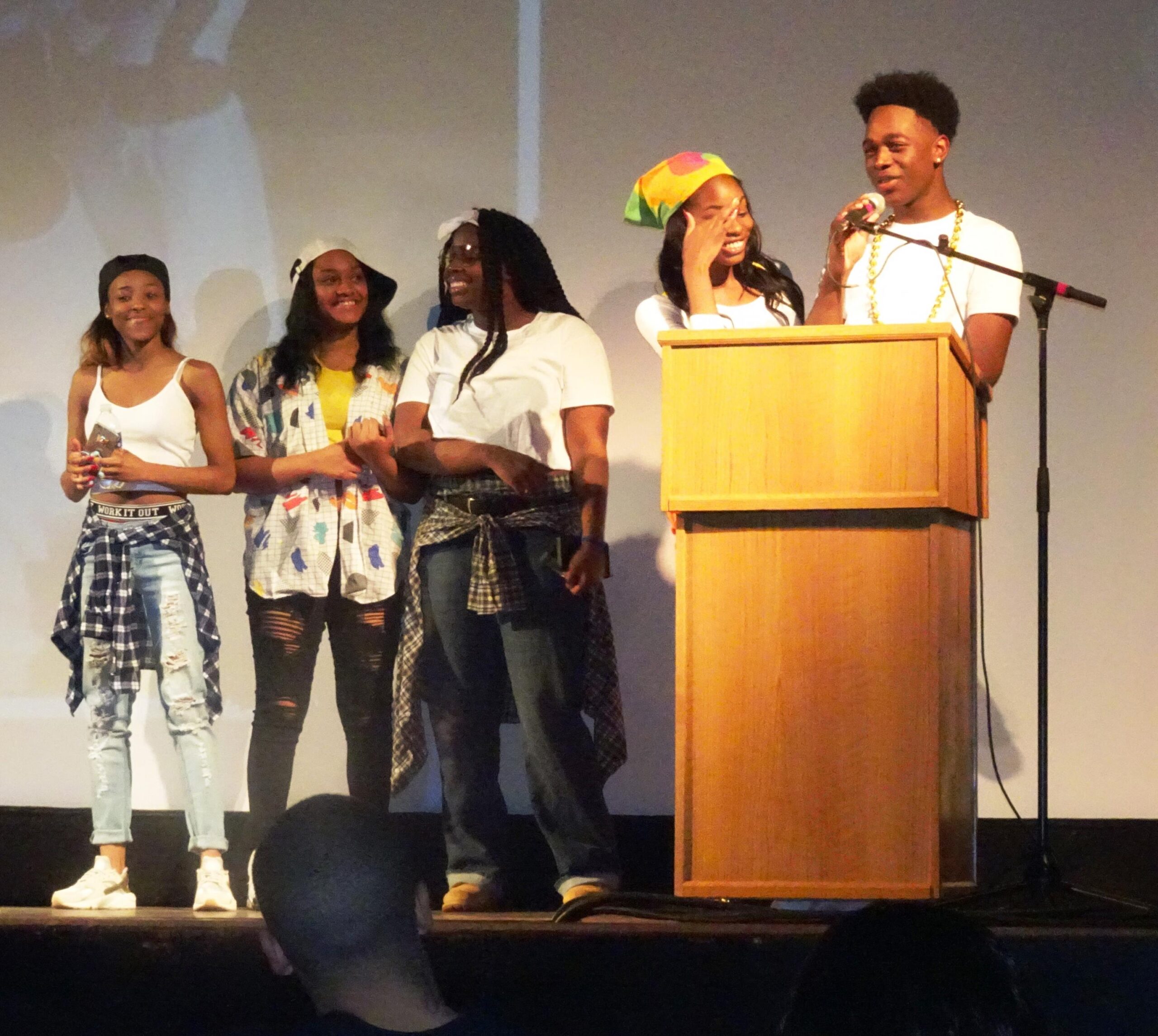 Members of X-Clusive Movement accepting the award for Hip-Hop Dancers of the Year