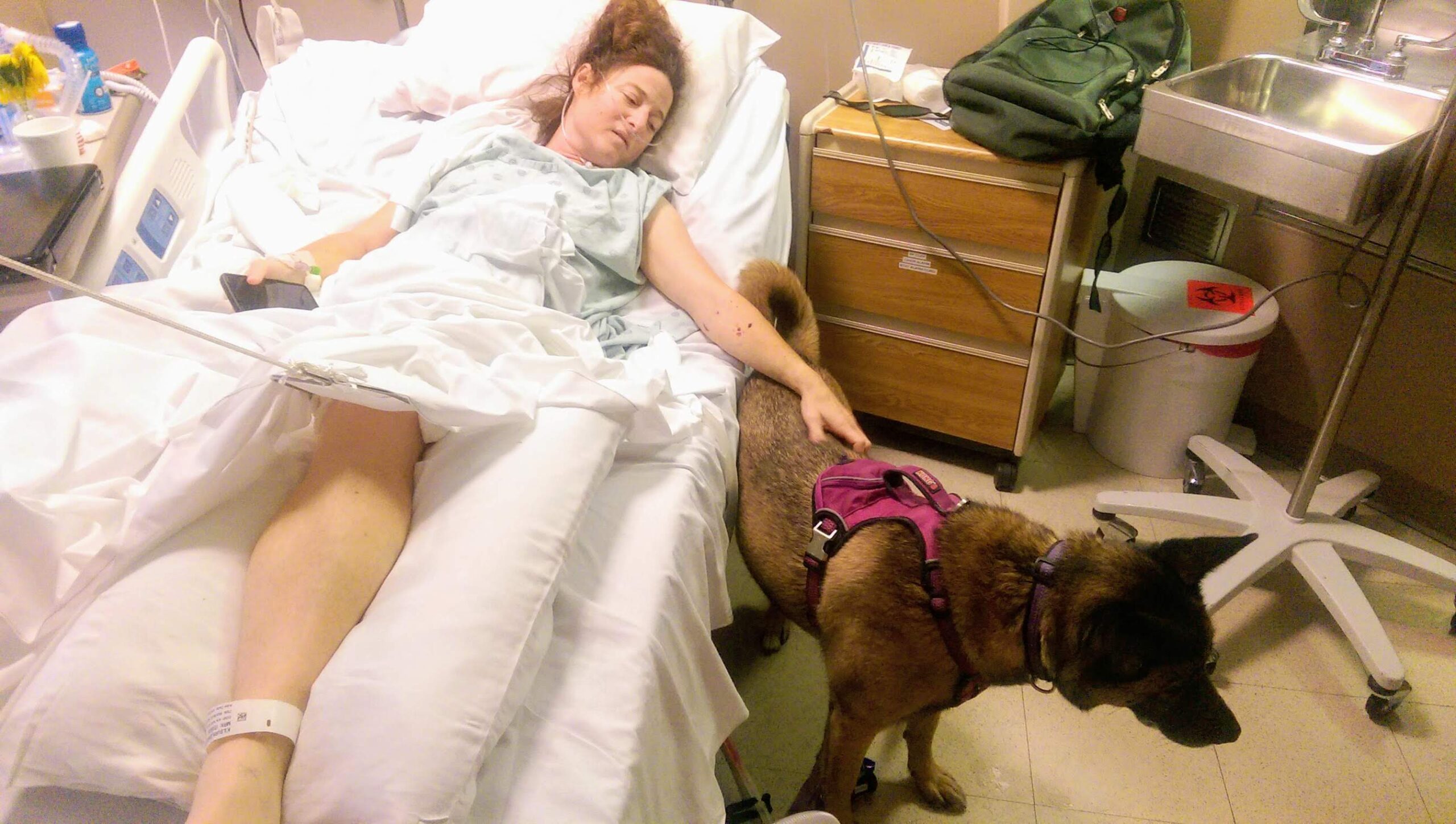 Jennifer Kilburn's dog visited her in the hospital