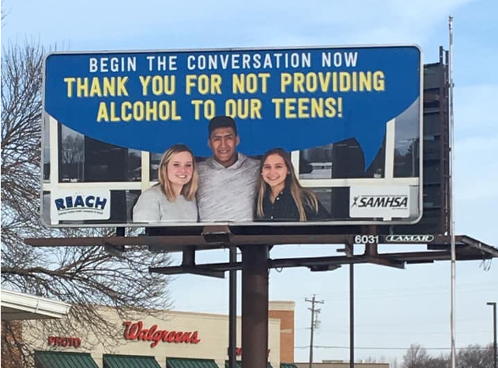 REACH, Chilton, billboard, underage drinking, drug free communities