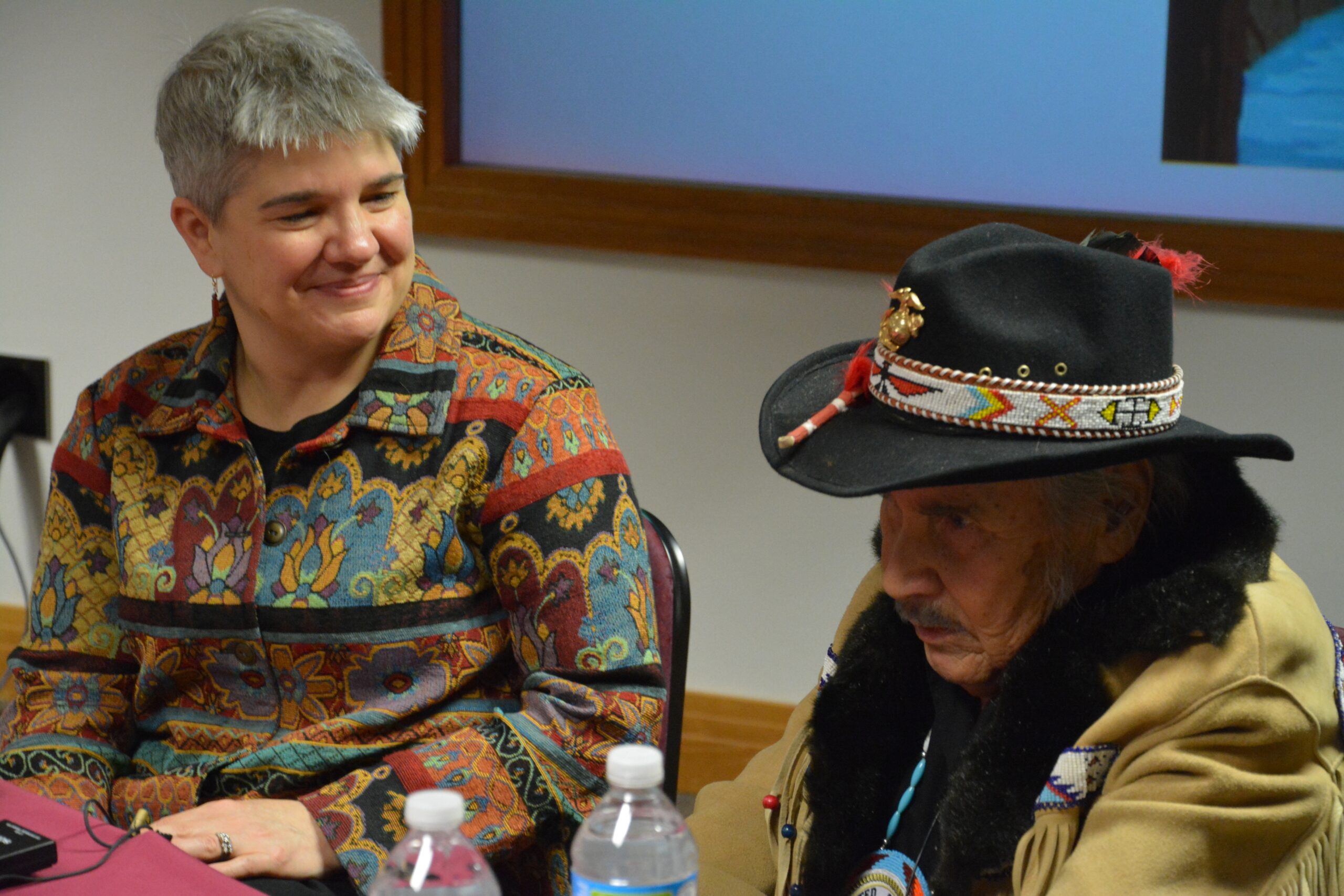 Judith Siers-Poisson and Ray Kaquatosh. Photo: Jennifer Carlson of the Wisconsin Veterans Museum