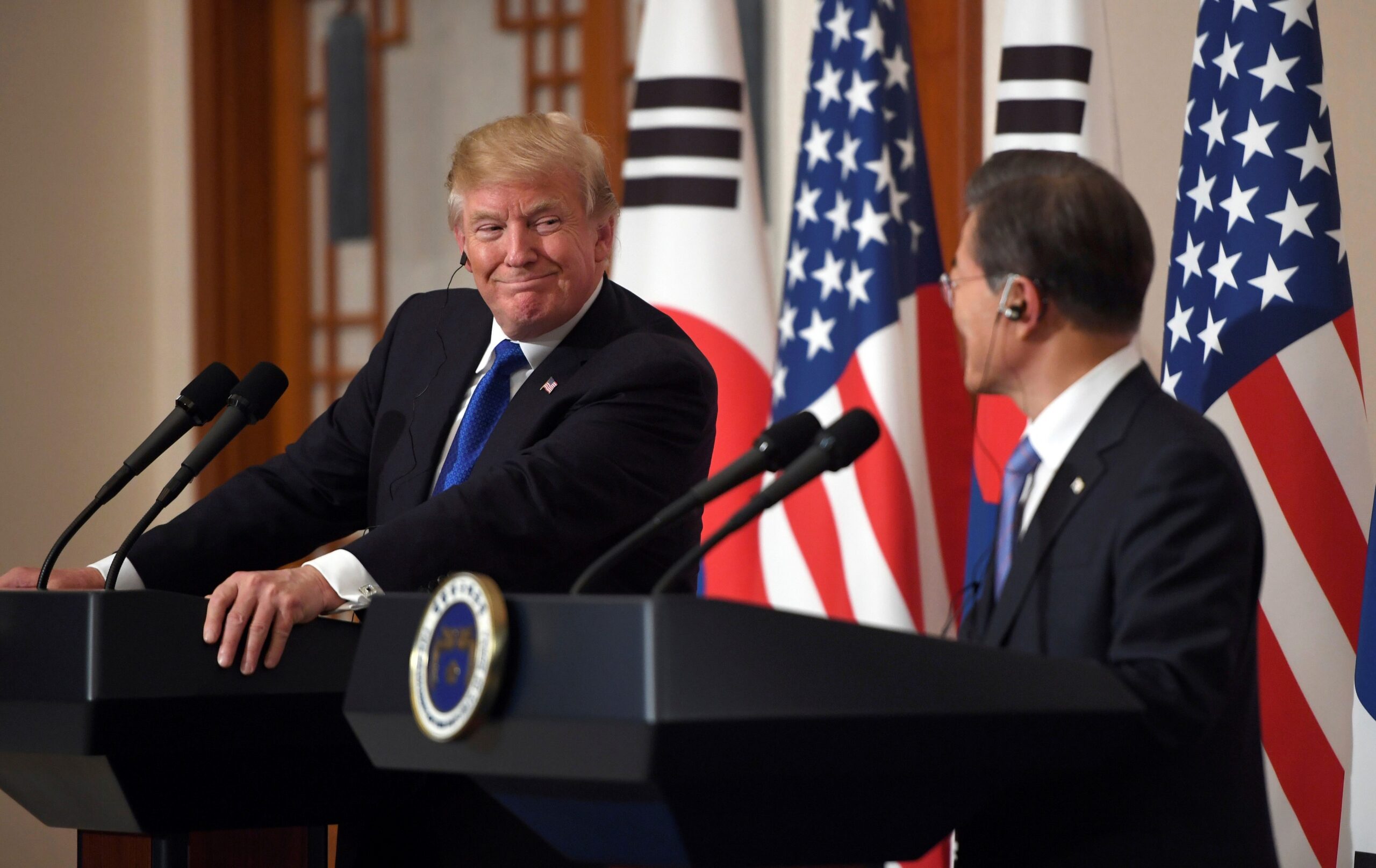 President Donald Trump and South Korean President Moon Jae-In