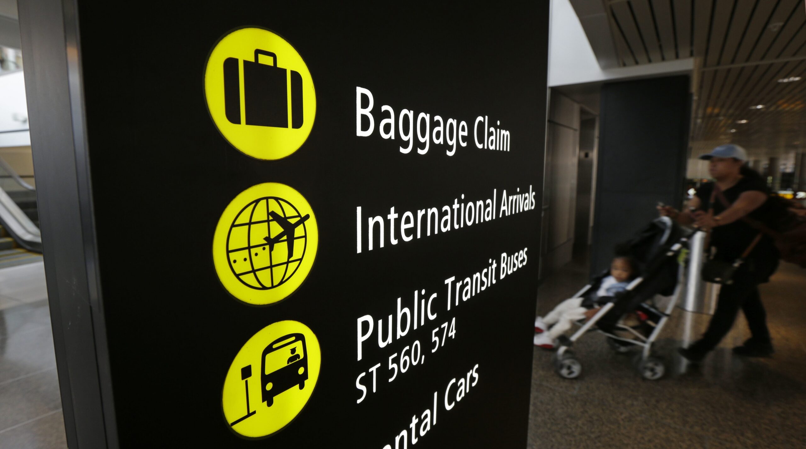 International arrivals at airport