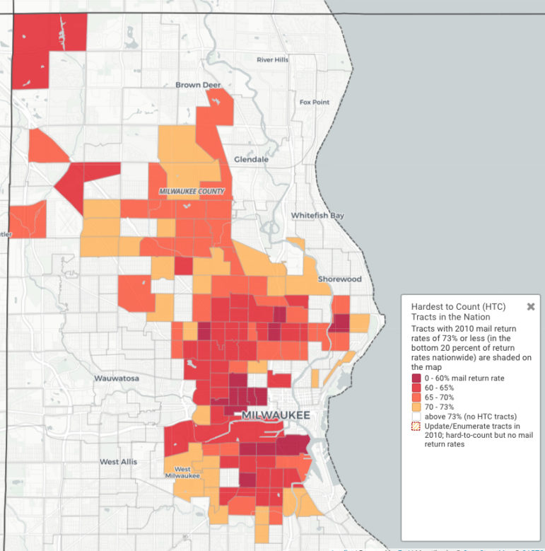 Milwaukee County Census map