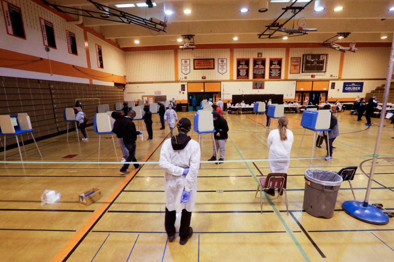 Voters cast their ballots