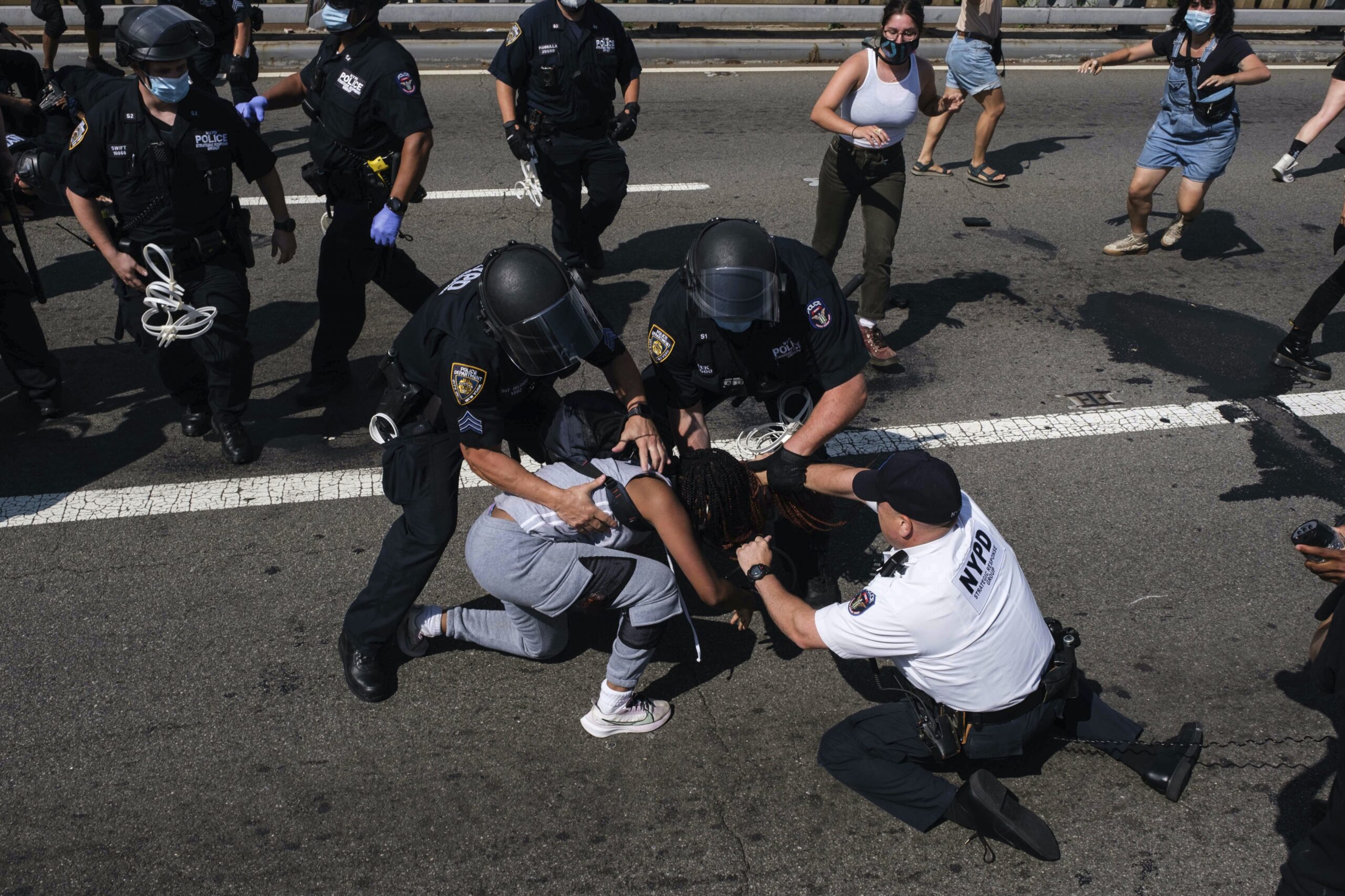 Black Lives Matter protesters are arrested by NYPD