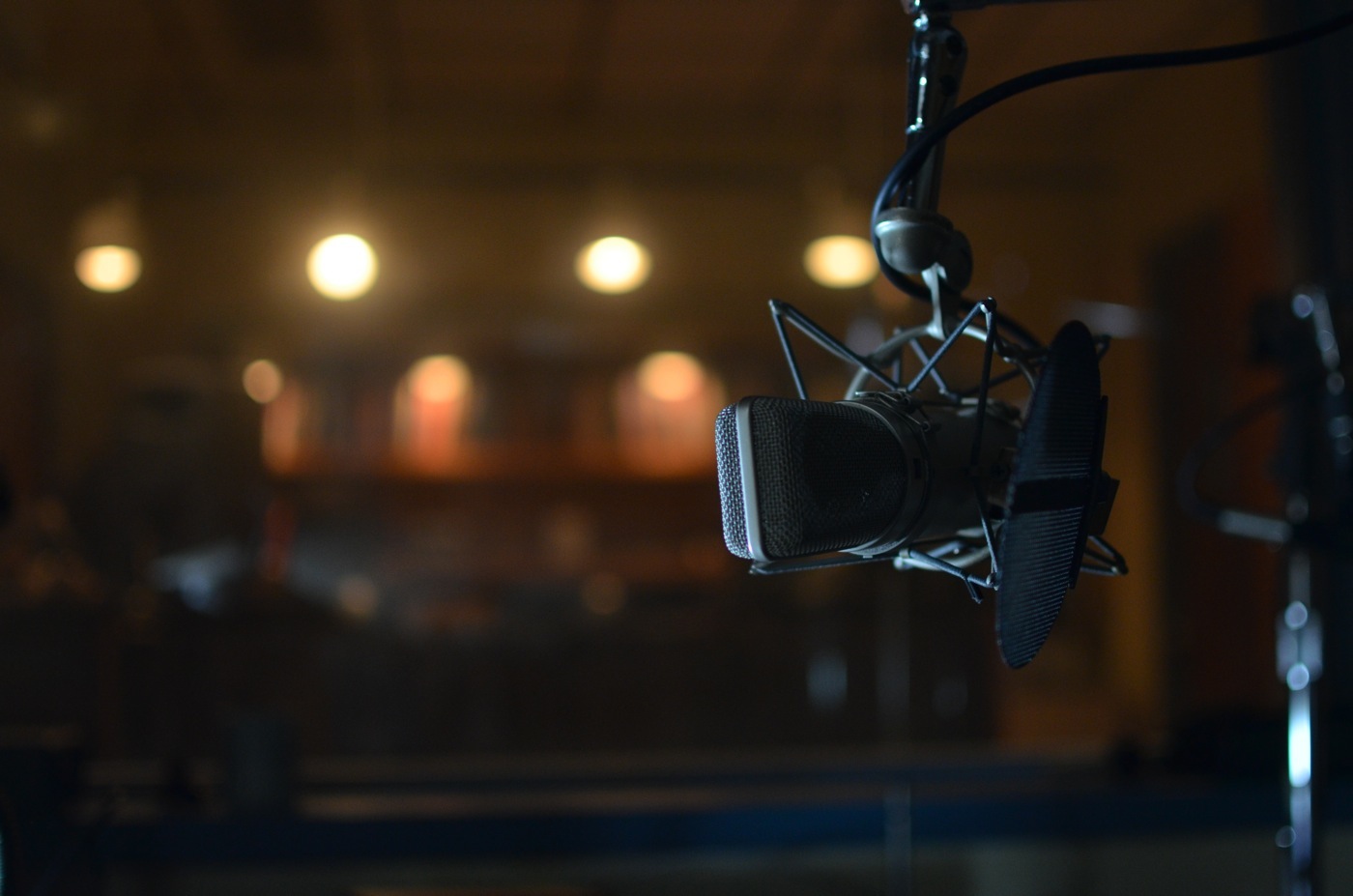 Microphone in radio studio