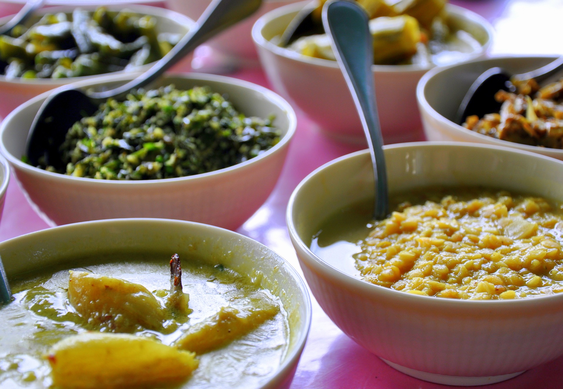 Food bowls in Sri Lanka.