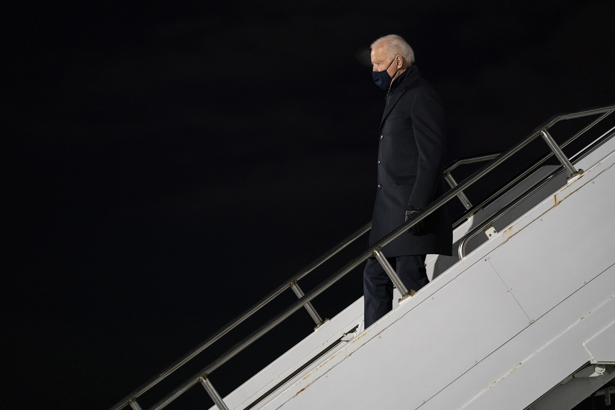 President Joe Biden arrives at General Mitchell International Airport