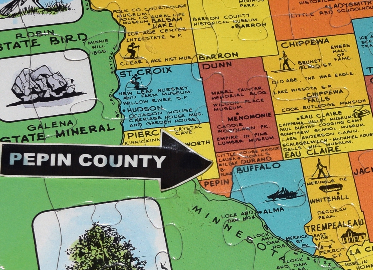 A pzzle map of Wisconsin counties