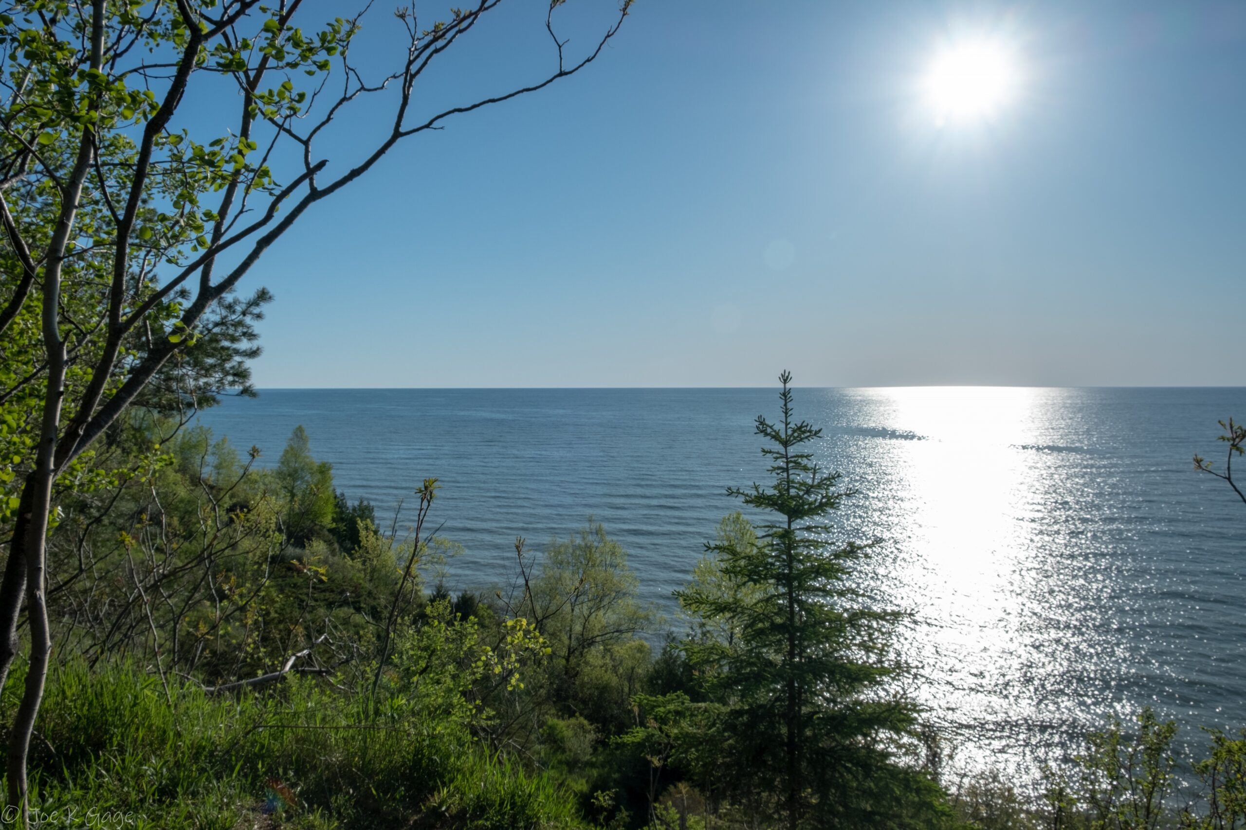 A view of Lake Michigan from Lion's Den Gorge Nature Preserve