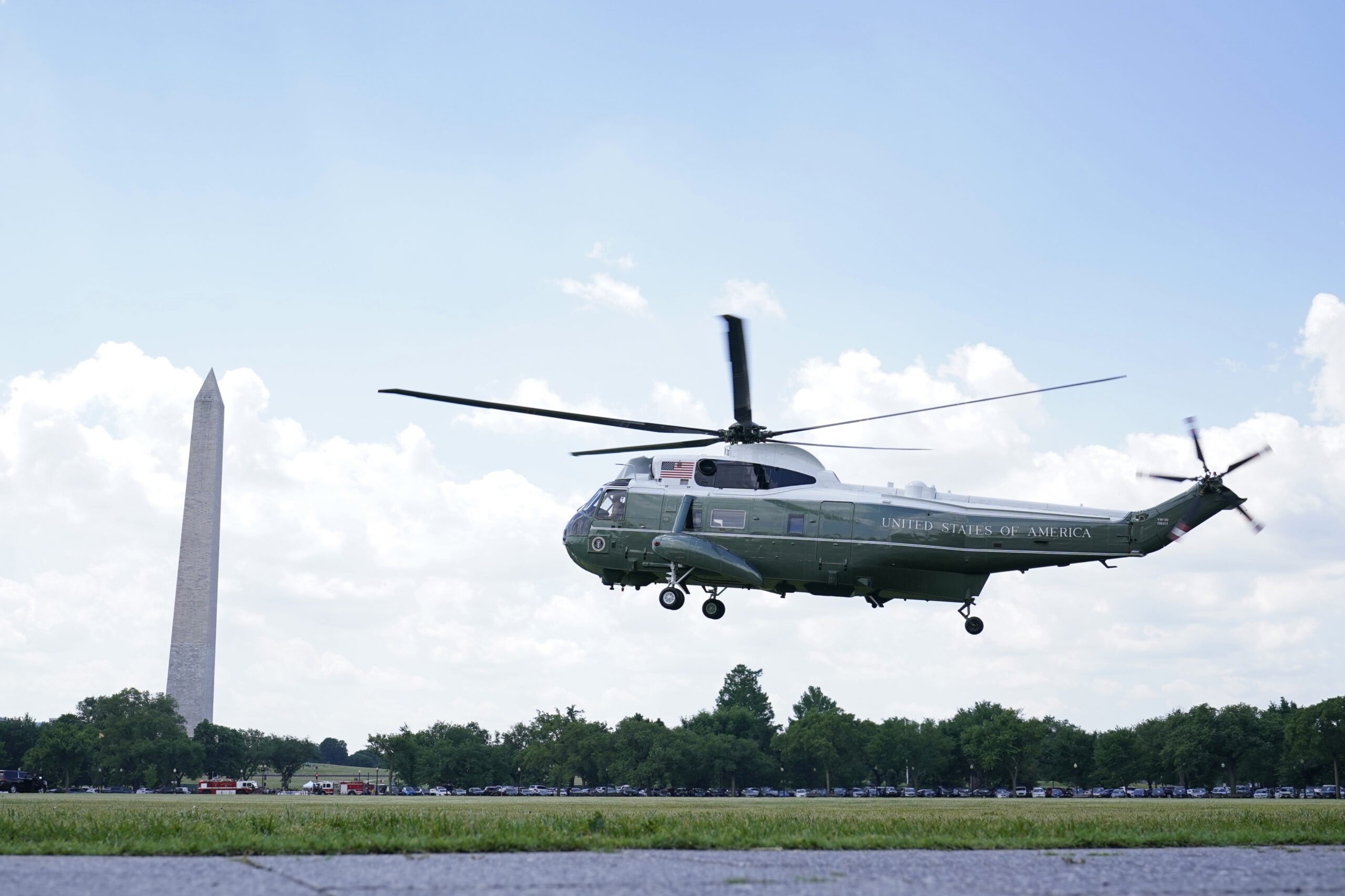 Helicopter transports President Joe Biden