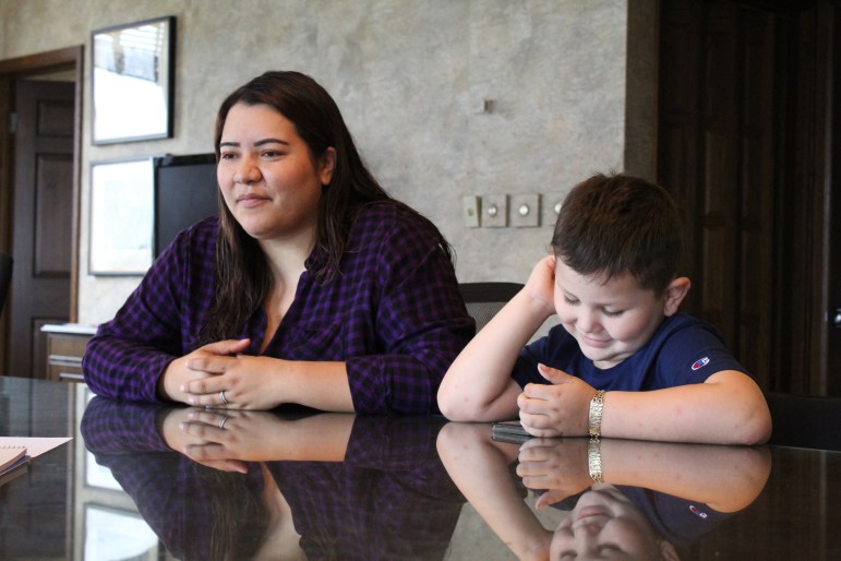 Berenice Lopez Sanchez and her 6-year-old son Armando