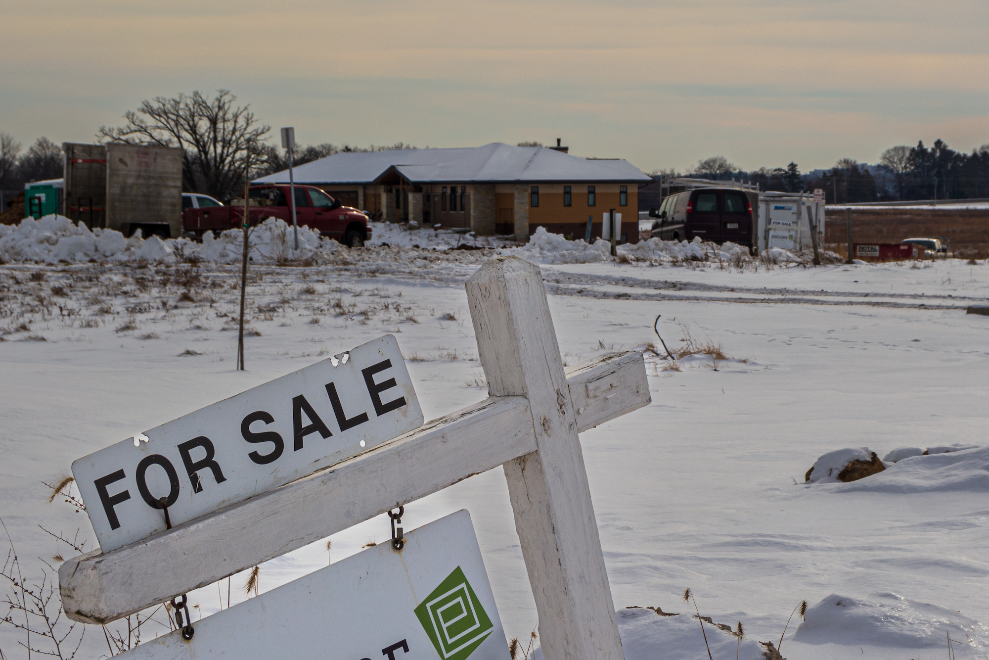 A lot for sale near Waunakee, Wis. on Jan. 4, 2022.