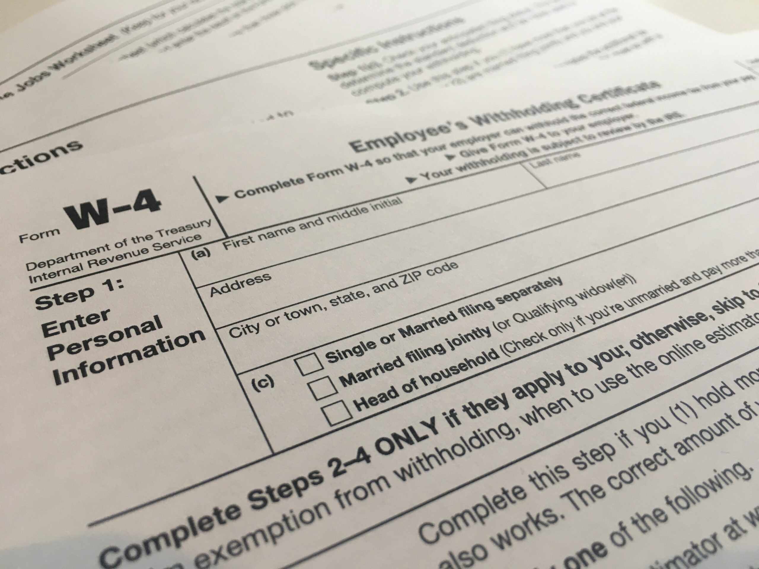 A W-4 form