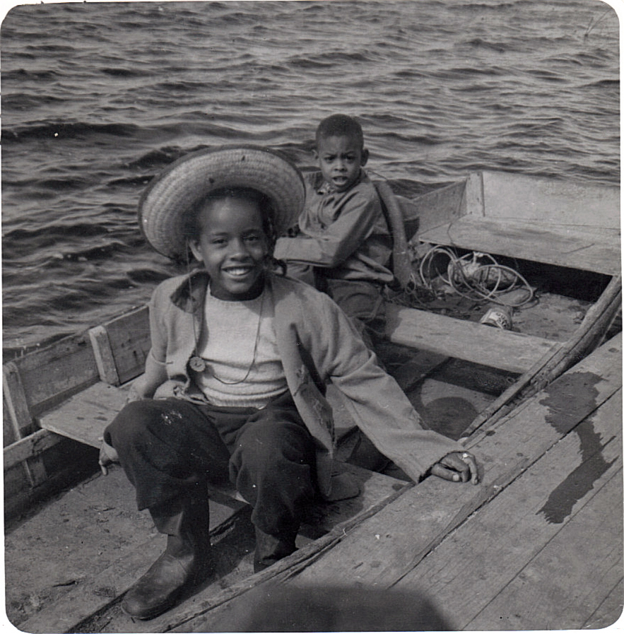 Janet Alexander Davis and her cousin Michael on Lake Ivanhoe