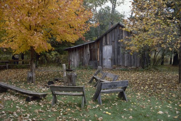 Aldo Leopold's shack in the fall.