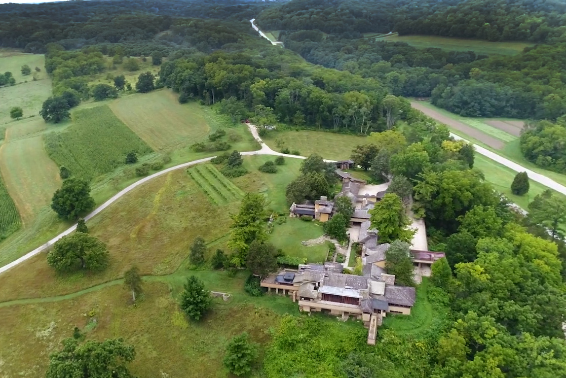 Aerial view of Taliesin in Spring Green