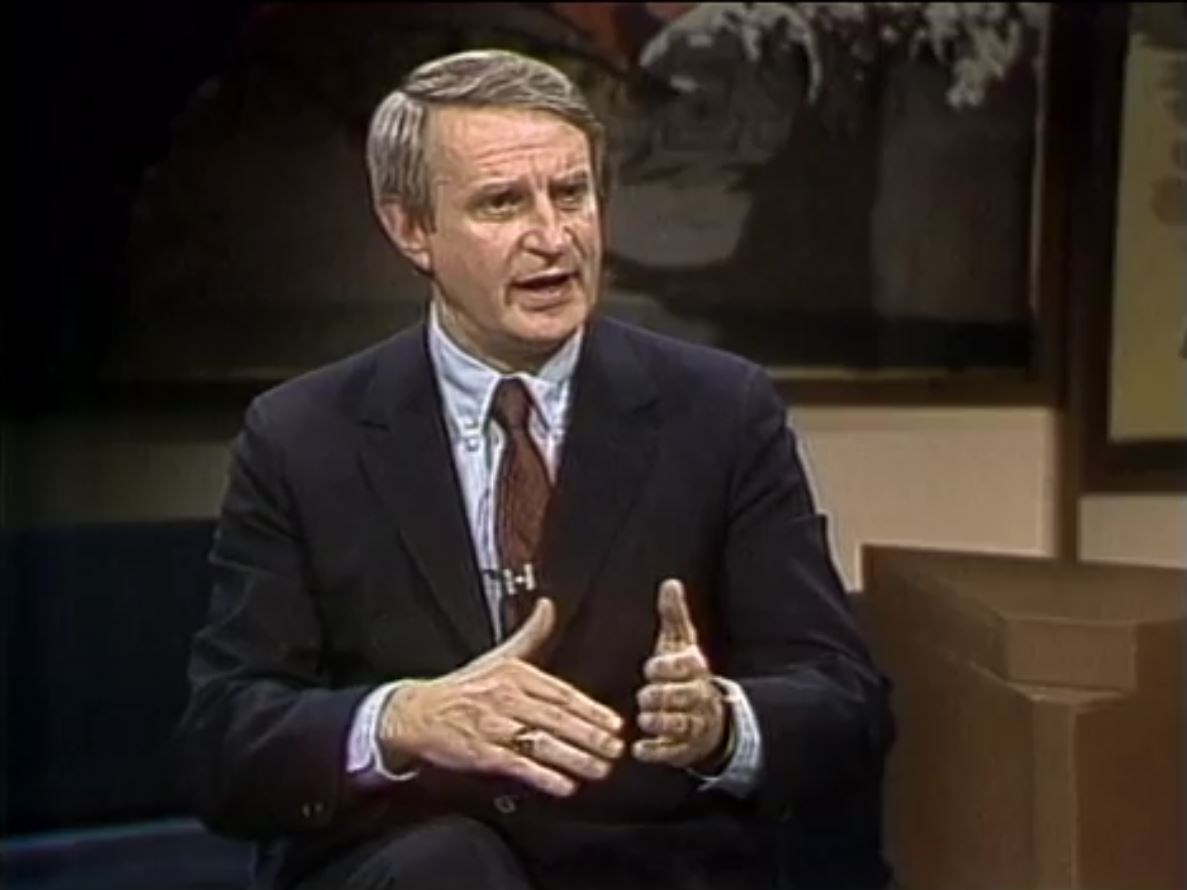 Wisconsin Gov. Tony Earl speaks to Wisconsin Public Television.