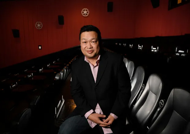 Film critic Walter Chaw in movie theater publicity photo