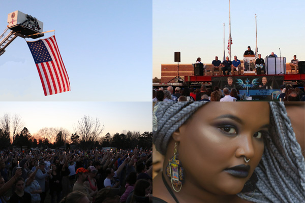 People gather at a vigil in Cameron on April 12, 2008 for two slain police officers. Rich Kremer/WPR Singer Diona Johnson, who also performed as AfroGeode and Di Jay. photo courtesy of pictured