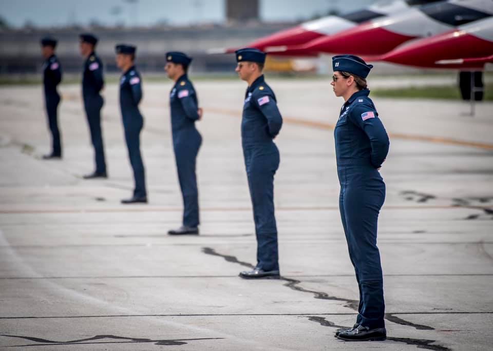 Wisconsinite Michelle "Mace" Curran (far right) was the only female pilot with the Air Force’s “Thunderbirds” elite demonstration squadron from 2019-2021