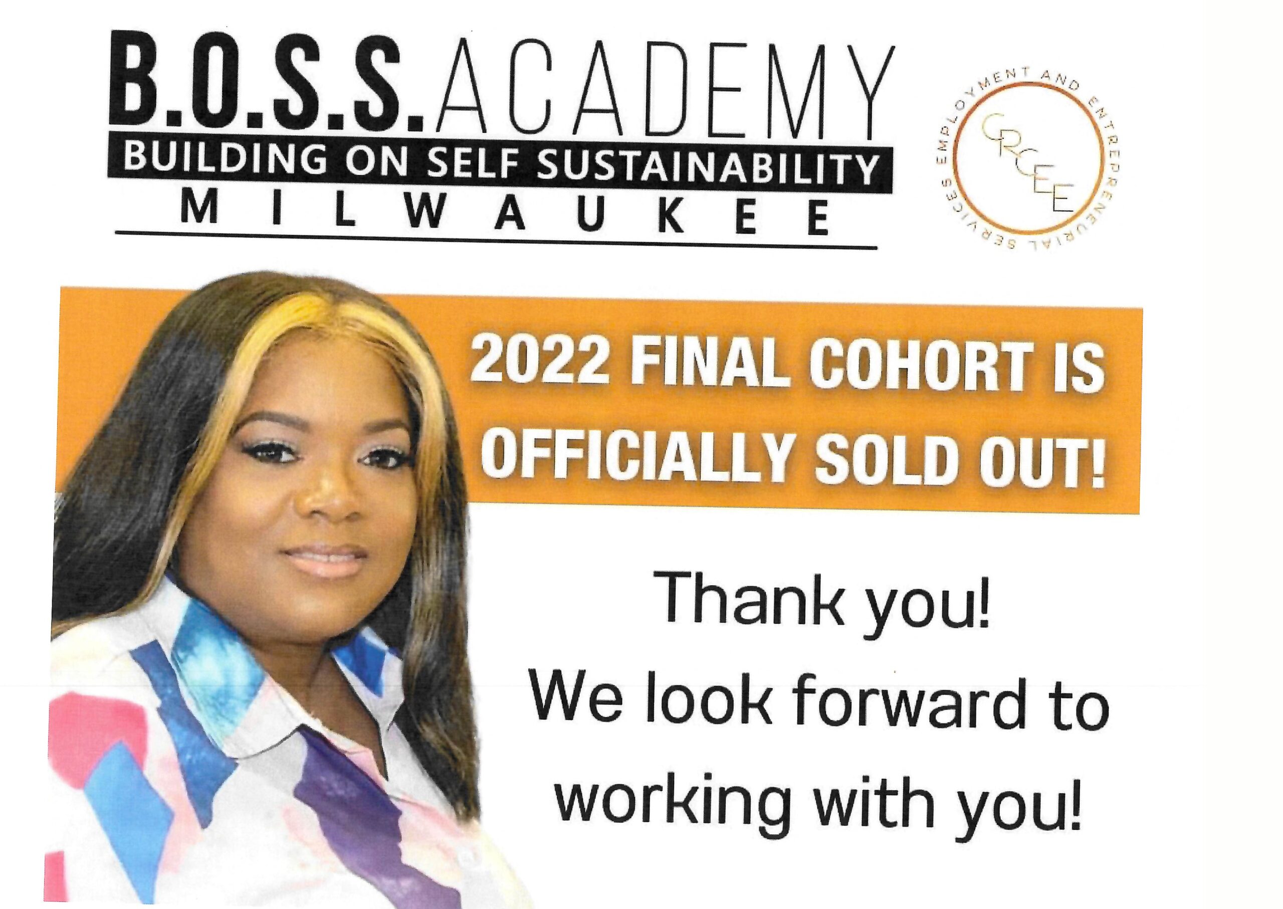 A flyer for Cynthia Brown's B.O.S.S. Academy advertises a business training.