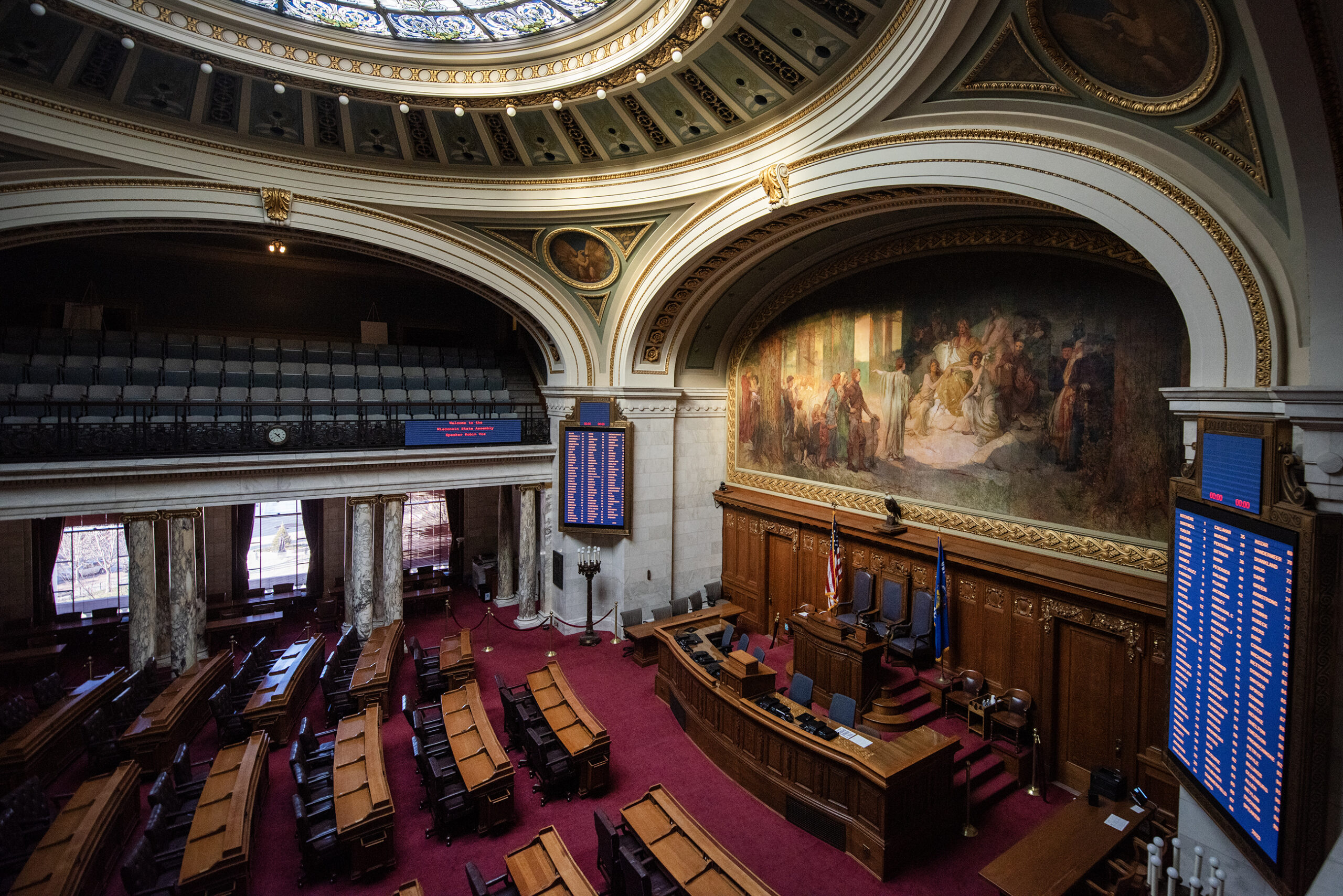 The Assembly chambers as seen from a balcony view.