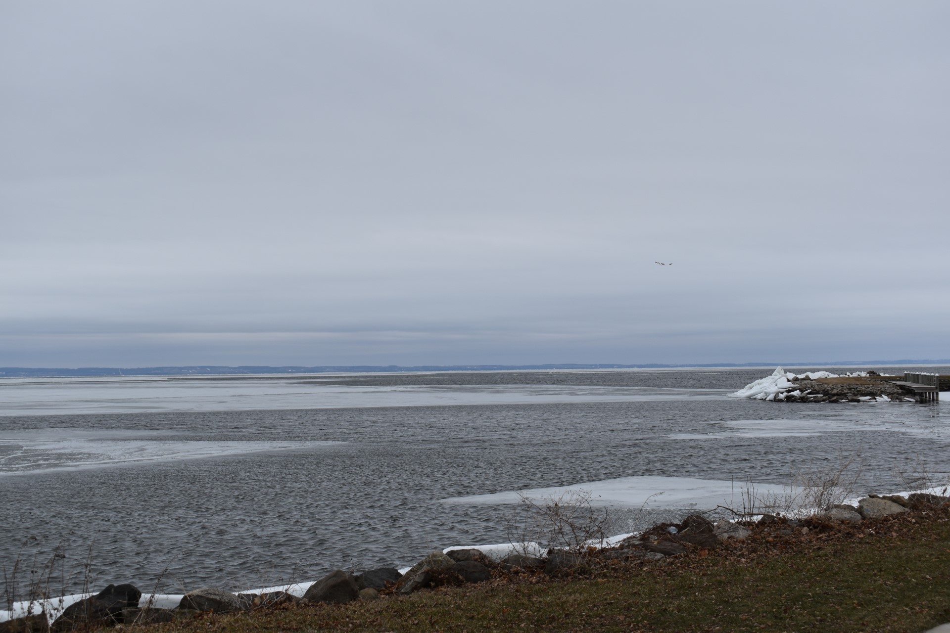 Patchy ice cover on Lake Winnebago