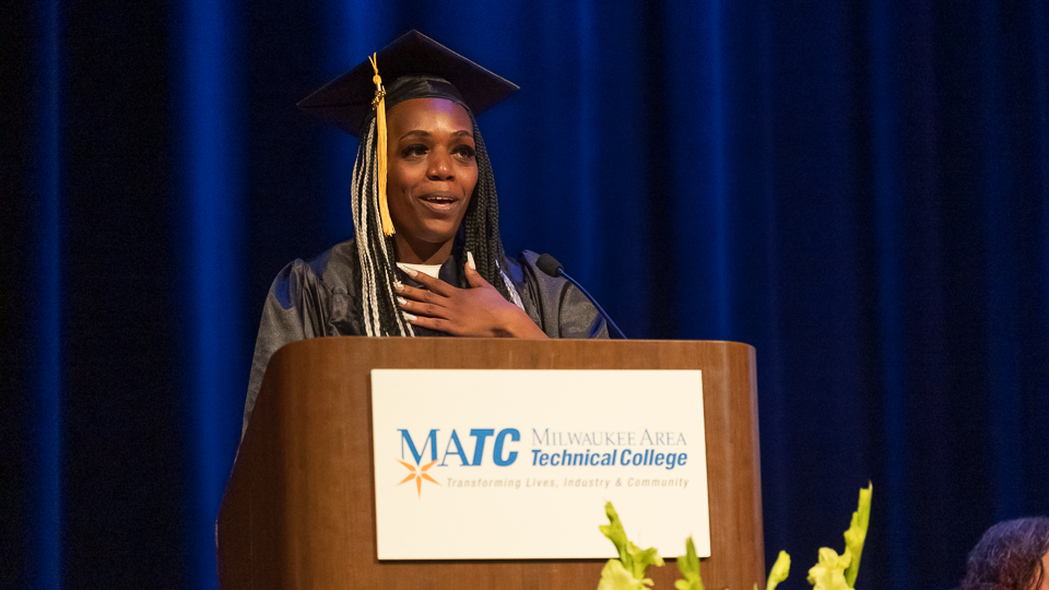 Tabitha Young graduates on May 20 with her High School Equivalency Diploma. Photo courtesy of MATC