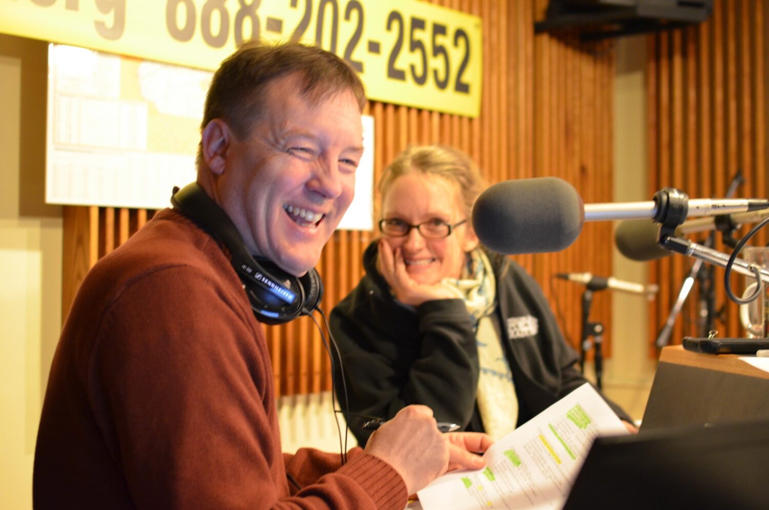WPM director Gene Purcell, during a WPR pledge drive.
