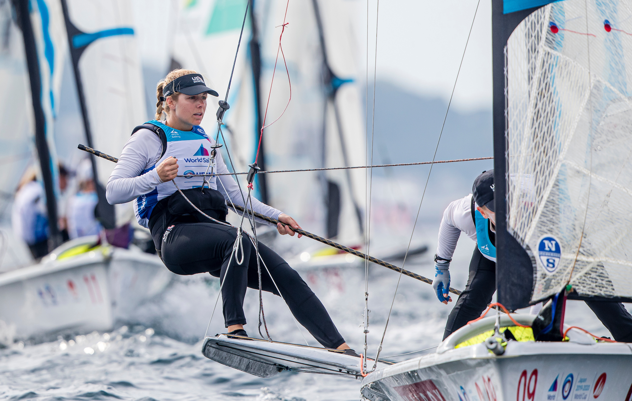 Stephanie Roble competes in Enoshima, Japan in round one of the 2020 World Cup Series. (©Jesus Renedo / Sailing Energy / World Sailing, 27 August, 2019)