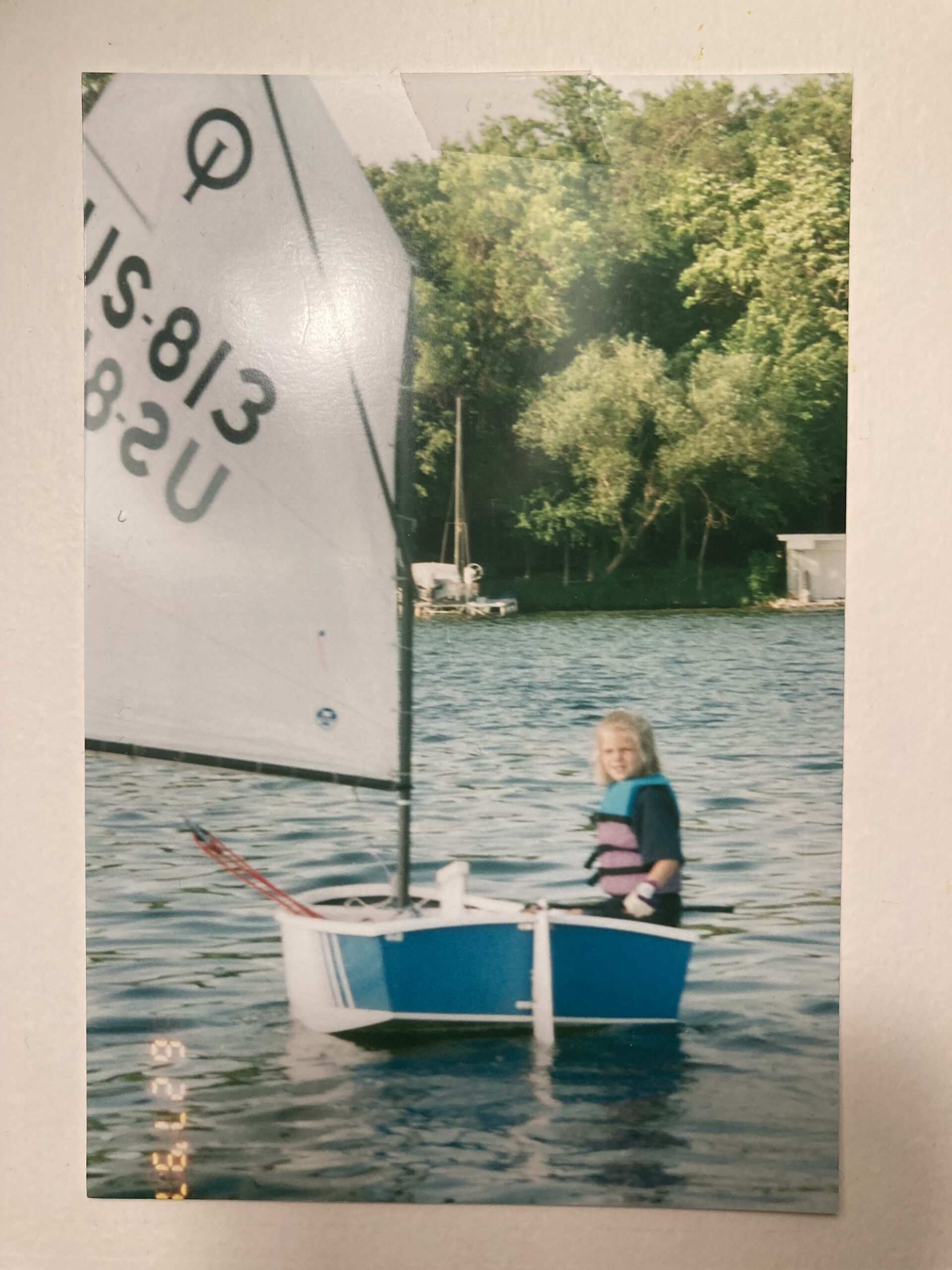An 8-year-old Stephanie Roble sails on Lake Beulah in Wisconsin in June 1997. (Courtesy of Stephanie Roble)