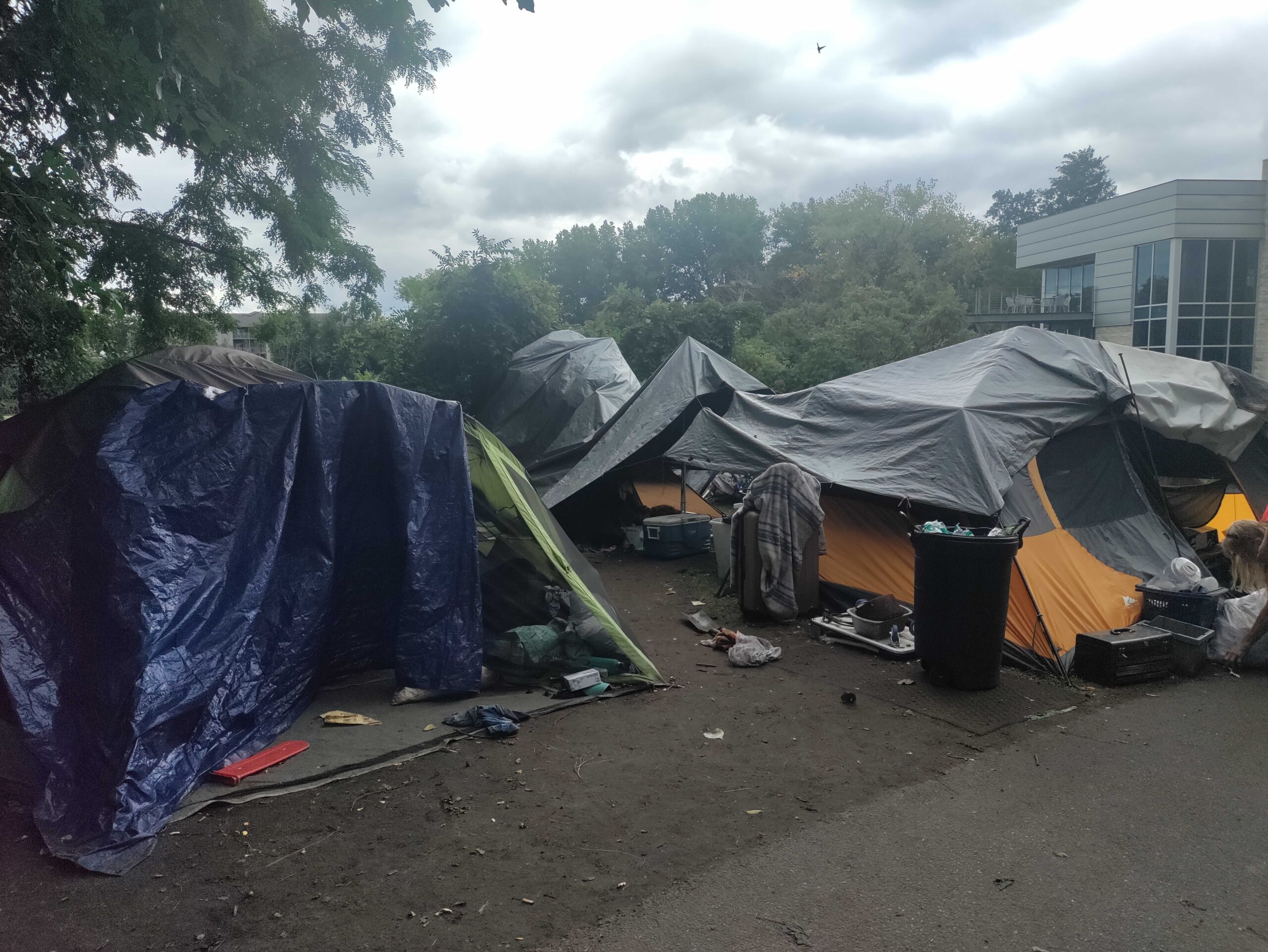 Part of a homeless encampment in La Crosse