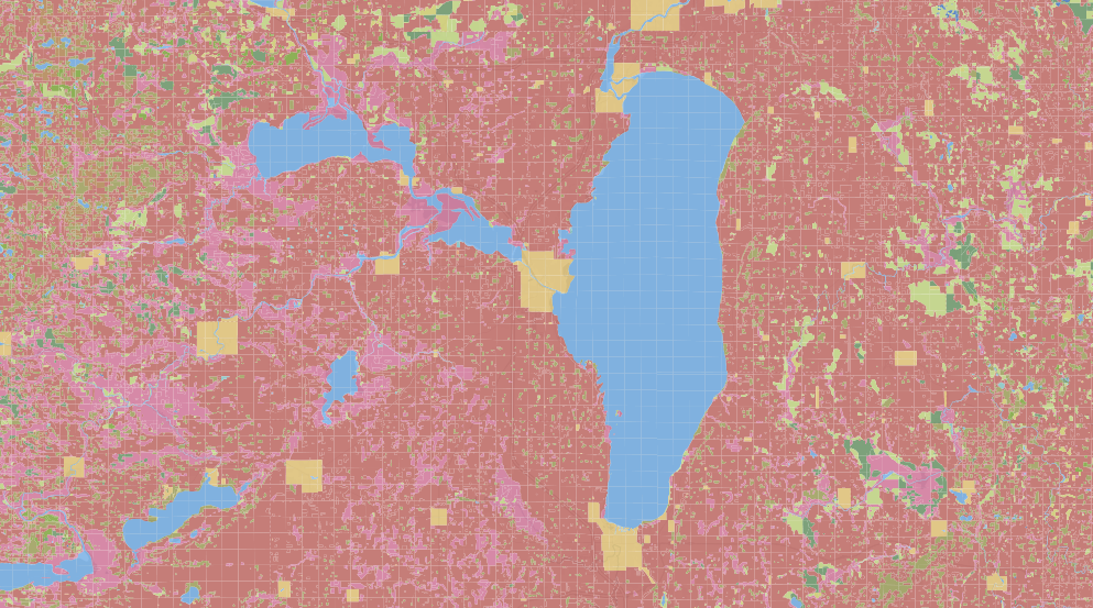 Colorful map of Lake Winnebago area