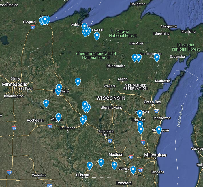 Map of Wisconsin's phantom communities