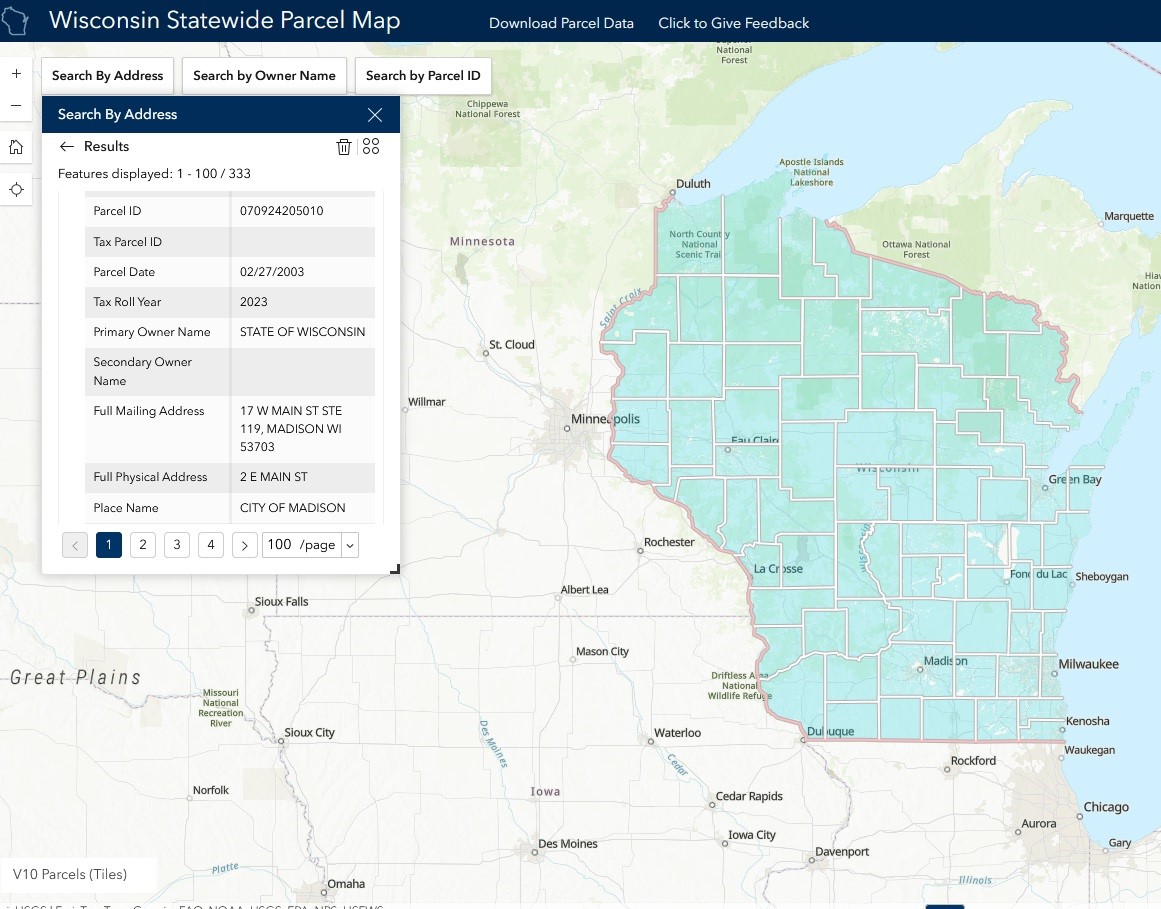 Wisconsin Statewide Parcel Map.