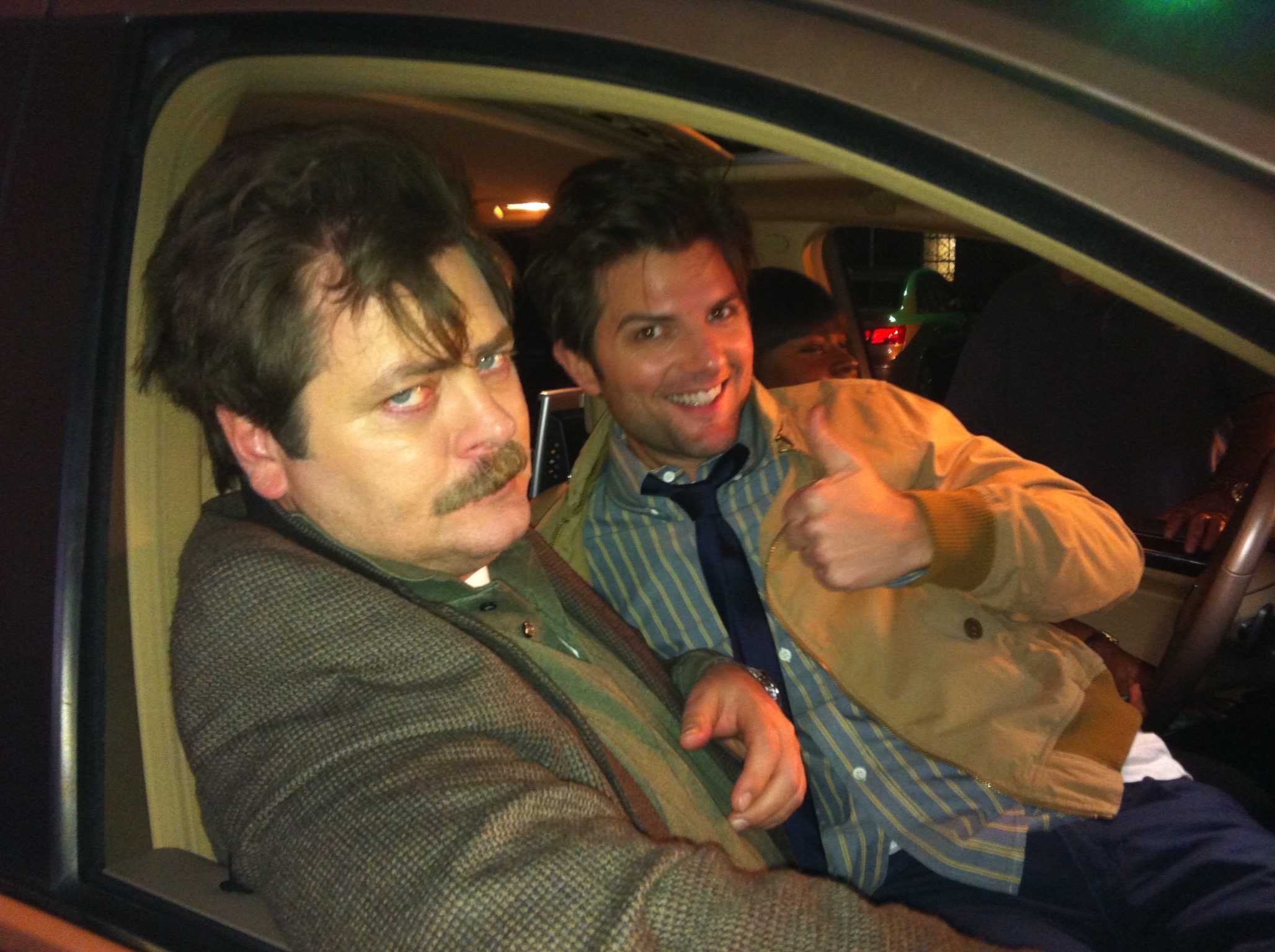 Nick Offerman, Adam Scott and Retta (photo courtesy of Jim O'Heir)